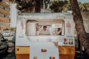 An ice cream food truck.